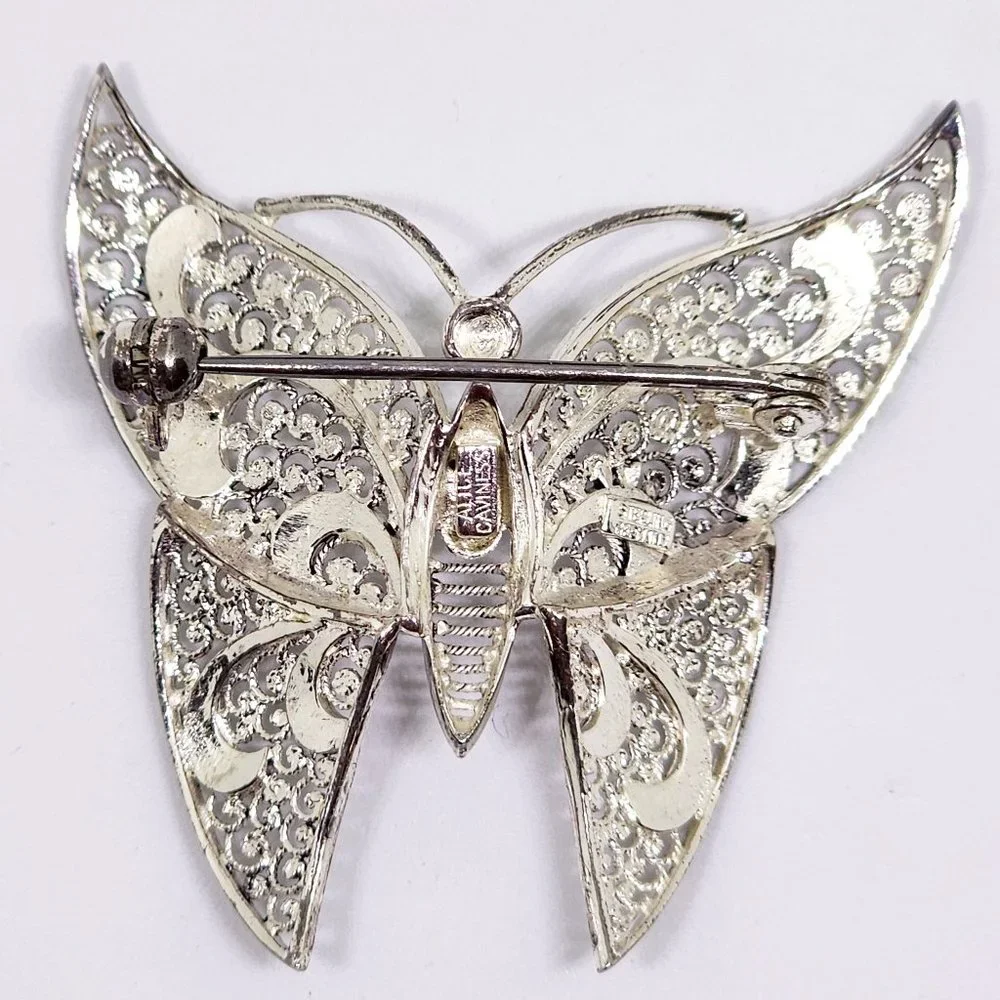 Vintage Sterling Silver ALICE CAVINESS Filigree Butterfly Germany Pin Brooch